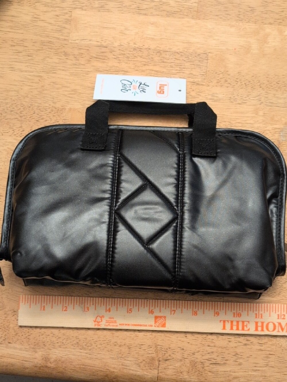 lug Flash SE Quilted Toiletry Bag with Top Handles - Black Metallic